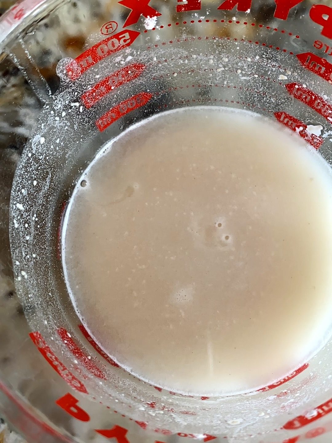 Active dry yeast and flour mixed with water