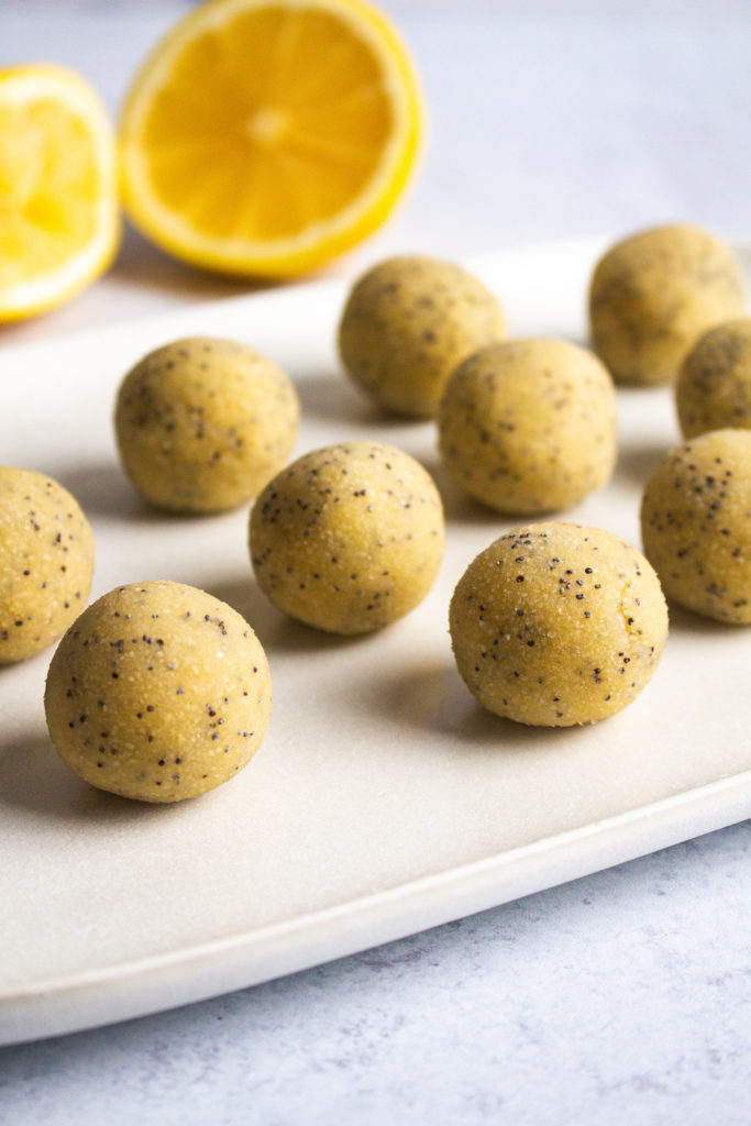 GF Vegan Lemon Poppyseed Truffles