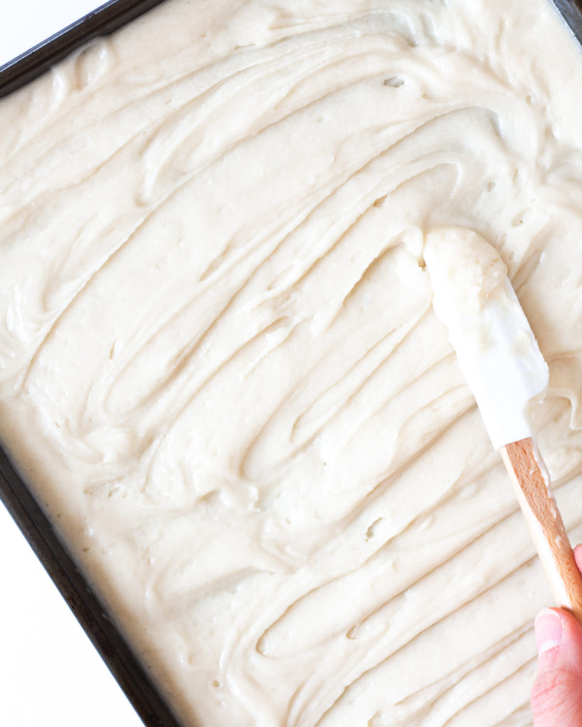 the cake batter for a zebra cakes remake recipe