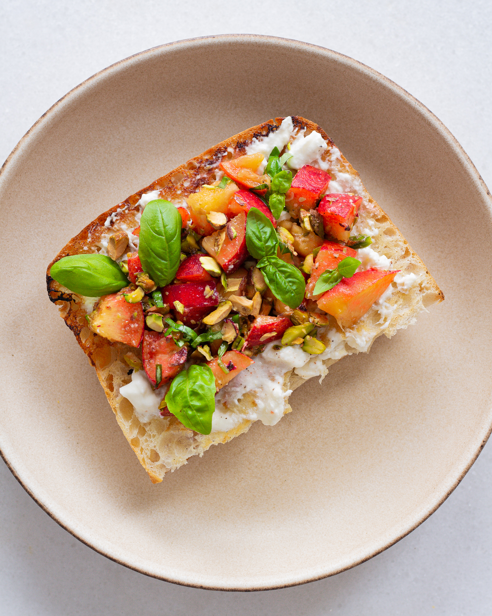 Peach and Burrata Toast