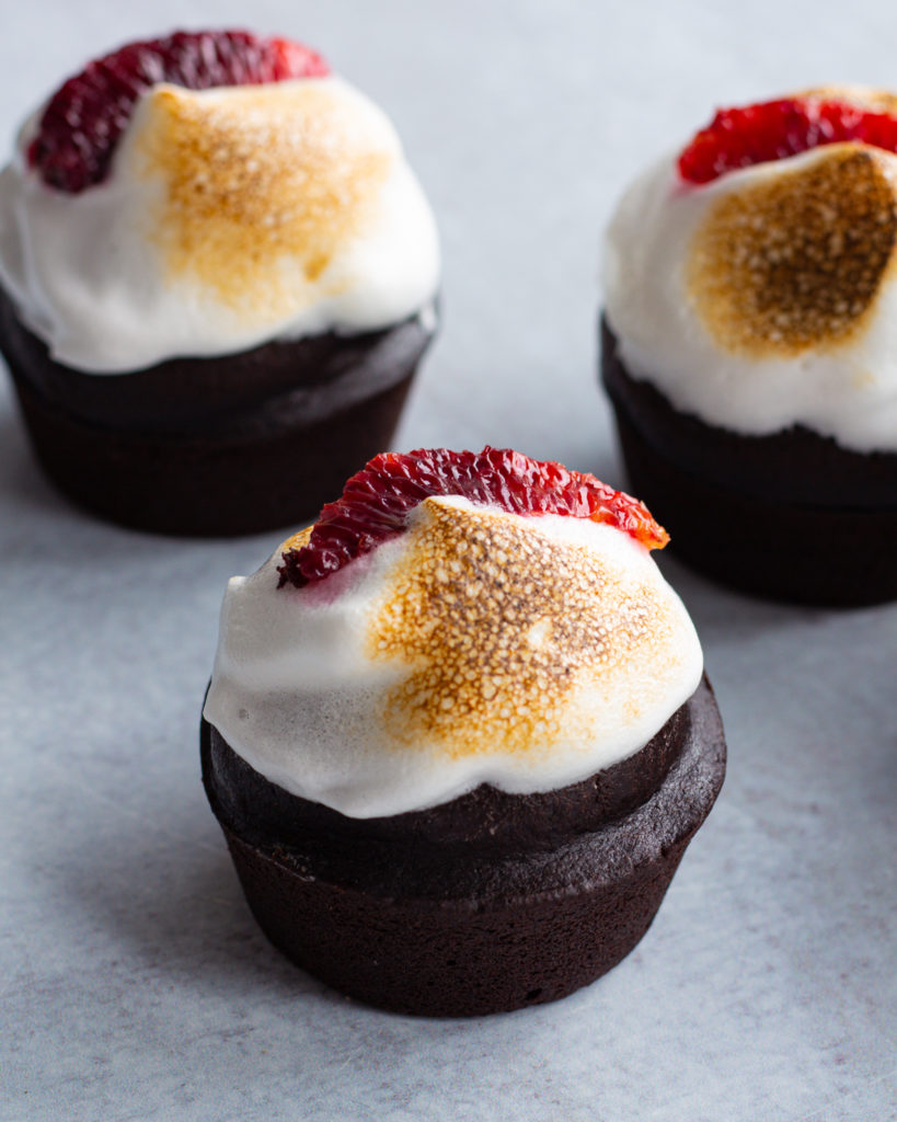 finished Vegan Blood Orange Chocolate Cupcakes