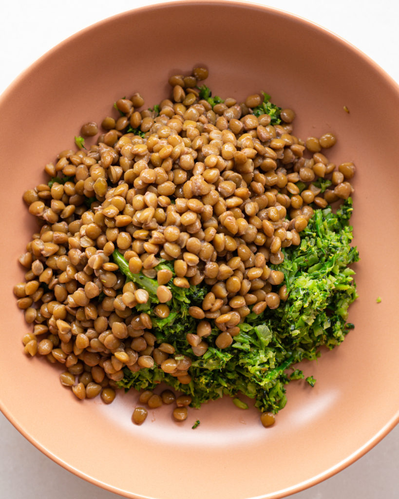 lentils added to greens