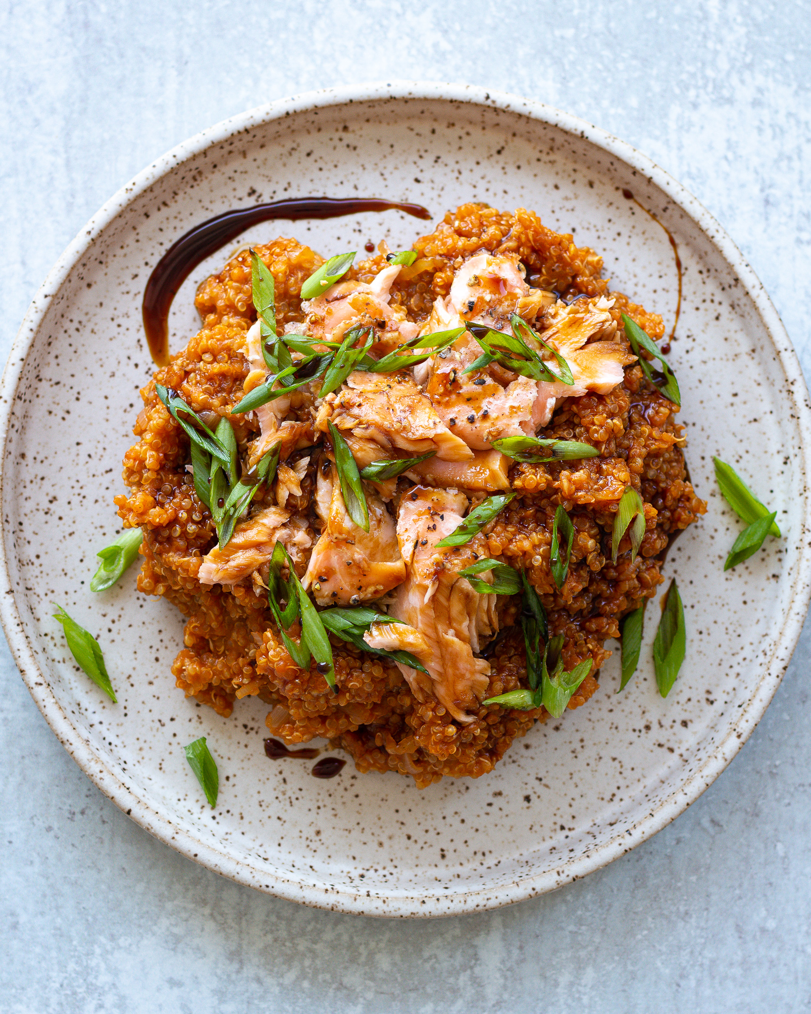 Gochujang Baked Quinoa with Slow Roasted Salmon