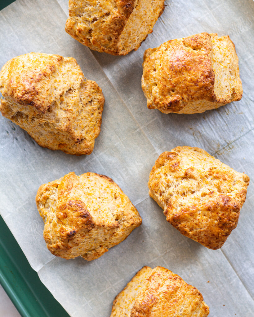 carrot butter biscuits on a baking sheet