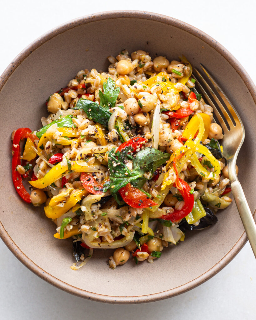 Finished Chickpea & Farro Peperonata
