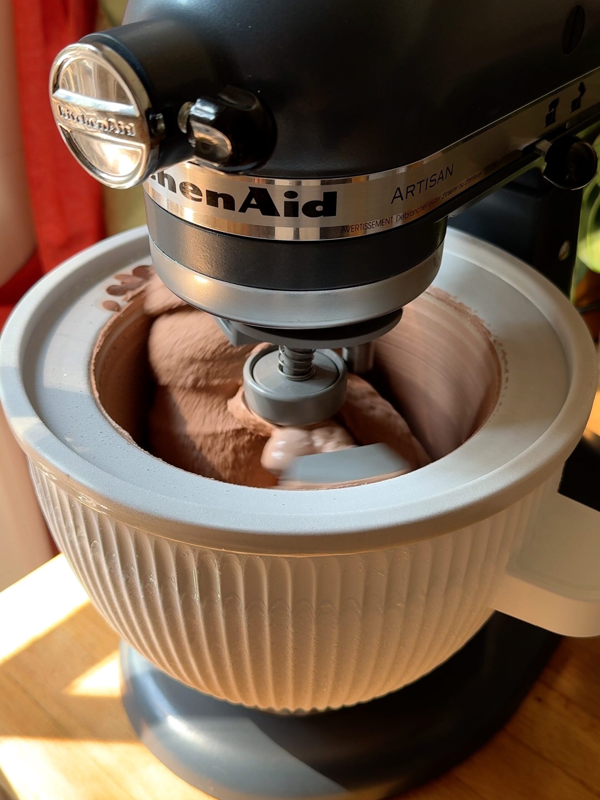 KitchenAid ice cream maker churning process stages