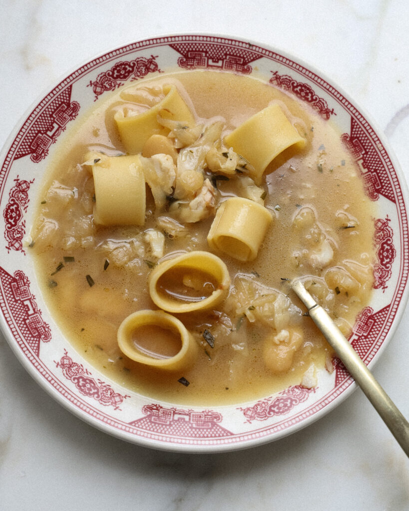 Caramelized Cabbage and Pasta In Brodo