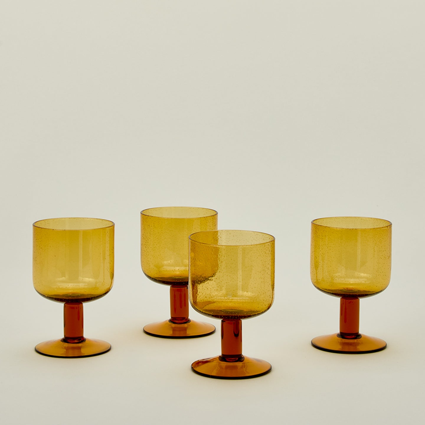 Simple Seeded Glassware, Set of 4 – Amber