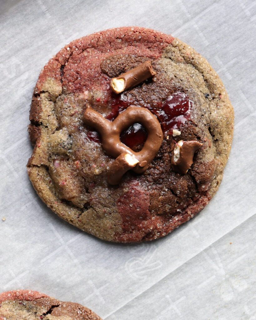 Cherry Chocolate Pretzel Cookies
